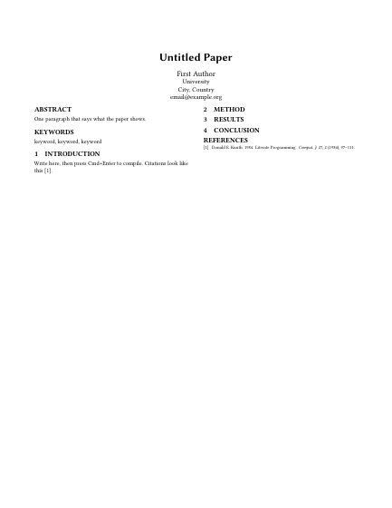 The first page of the acm conference paper template
