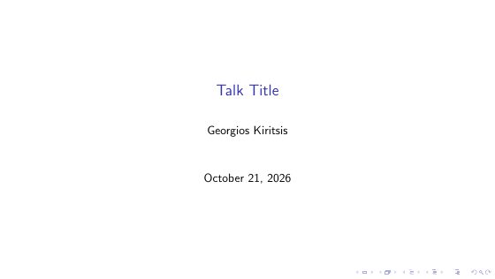 The first page of the slides template